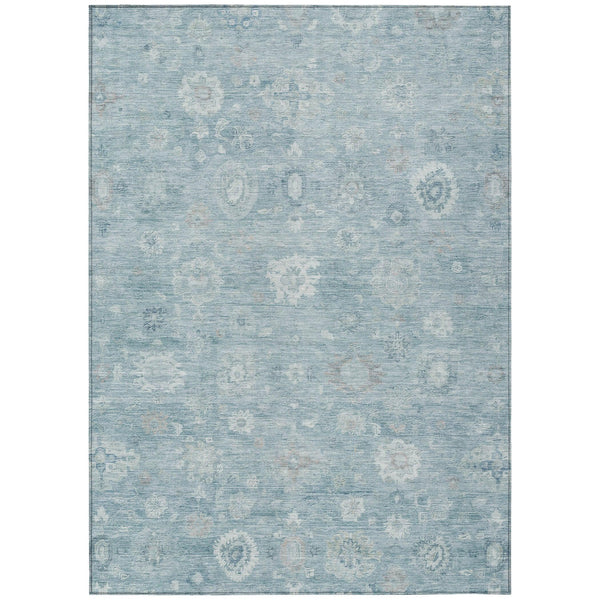 Laeara Blue Washable Indoor-Outdoor Rug