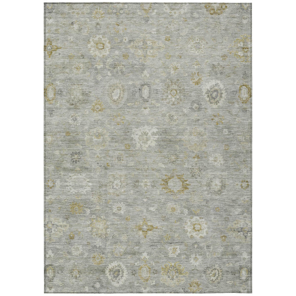 Laeara Gray Washable Indoor-Outdoor Rug