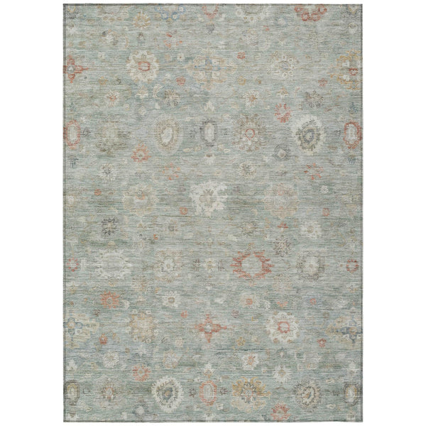 Laeara Green Washable Indoor-Outdoor Rug