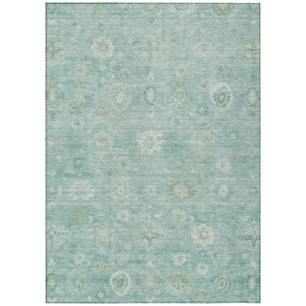 Laeara Teal Washable Indoor-Outdoor Rug