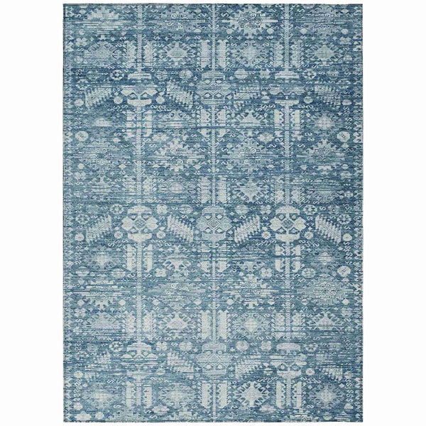 Laearis Denim Washable Indoor-Outdoor Rug