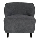 Laffont Chair With Grey Fabric-Accent Chairs-Noir-LOOMLAN