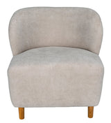 Laffont Wood Armless Chair with Wheat Fabric-Club Chairs-Noir-LOOMLAN