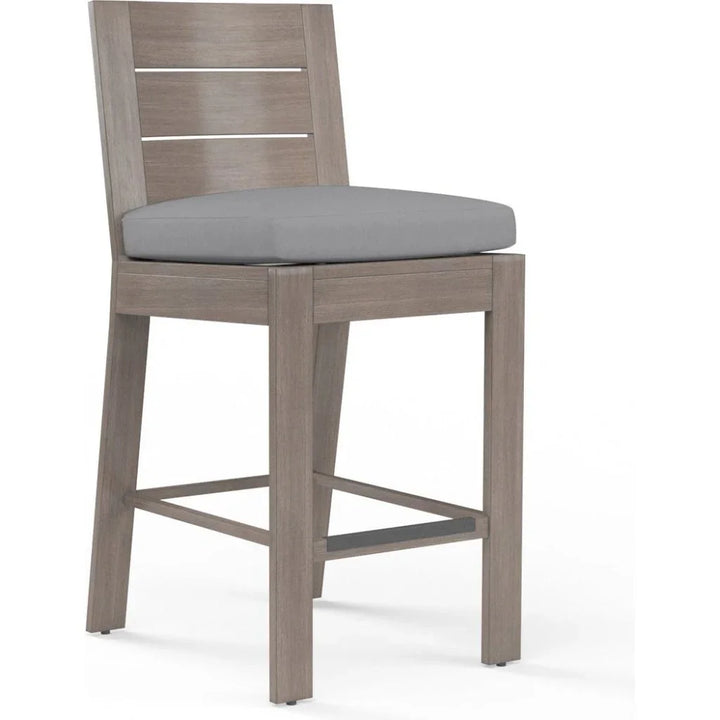 Laguna Sunbrella Outdoor Barstool-Outdoor Bar Stools-Sunset West-Canvas Granite-LOOMLAN