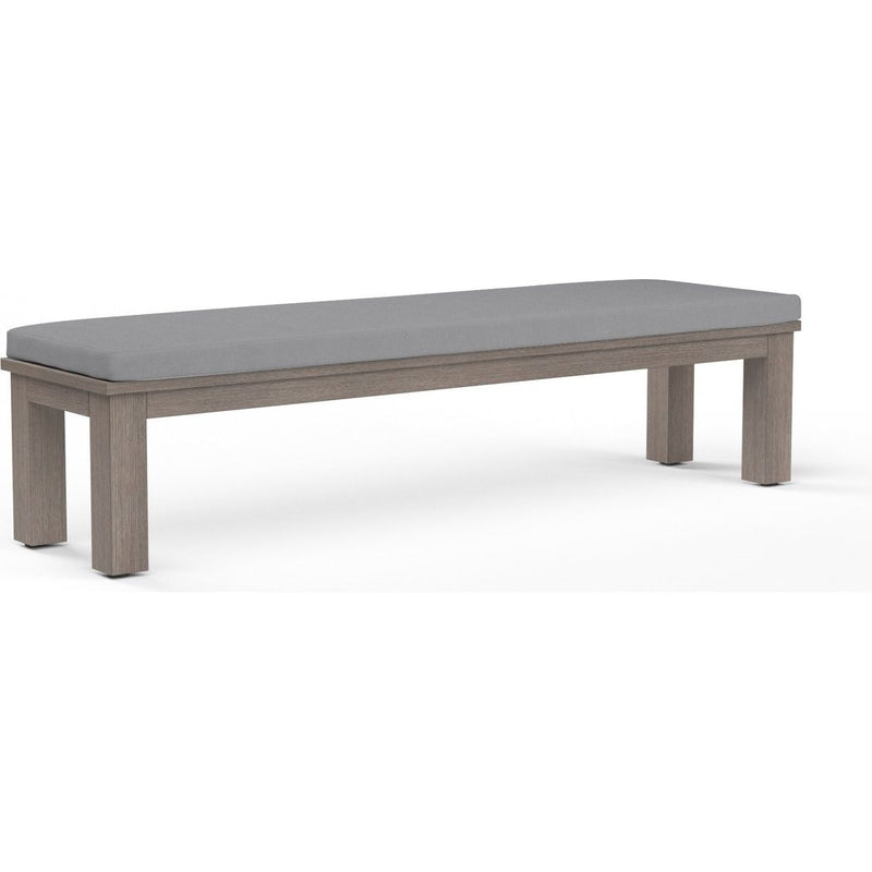 Laguna Sunbrella Outdoor Dining Bench-Outdoor Benches-Sunset West-Canvas Granite-LOOMLAN