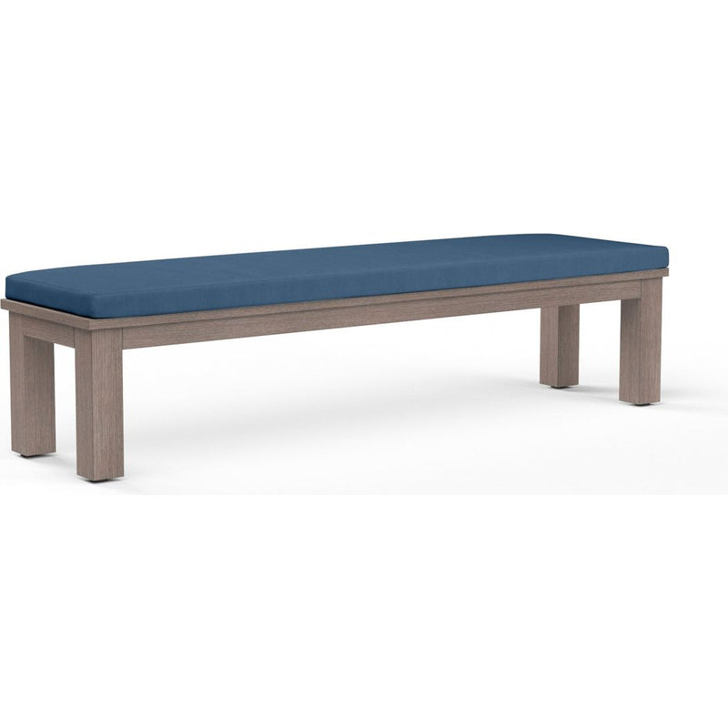 Laguna Sunbrella Outdoor Dining Bench-Outdoor Benches-Sunset West-Spectrum Indigo-LOOMLAN