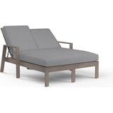 Laguna Sunbrella Outdoor Double Chaise Lounge-Outdoor Chaises-Sunset West-Canvas Granite-LOOMLAN