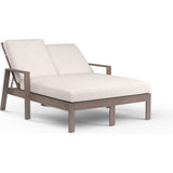 Laguna Sunbrella Outdoor Double Chaise Lounge-Outdoor Chaises-Sunset West-Canvas Natural-LOOMLAN