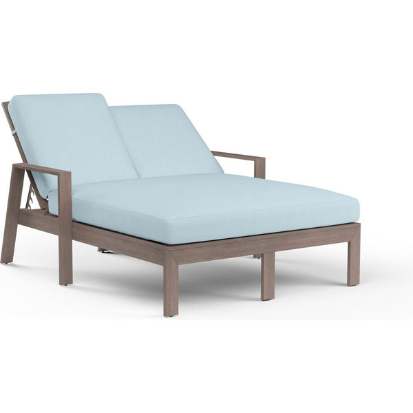 Laguna Sunbrella Outdoor Double Chaise Lounge-Outdoor Chaises-Sunset West-Canvas Skyline-LOOMLAN