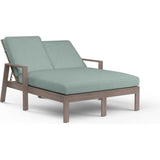 Laguna Sunbrella Outdoor Double Chaise Lounge-Outdoor Chaises-Sunset West-Cast Mist-LOOMLAN