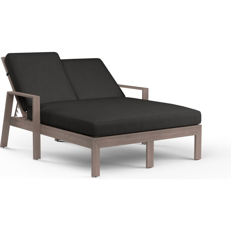 Laguna Sunbrella Outdoor Double Chaise Lounge-Outdoor Chaises-Sunset West-Spectrum Carbon-LOOMLAN