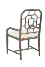Lahara Chinese Blue Dining Chair Set of 2 With Arms-Dining Chairs-Furniture Classics-LOOMLAN