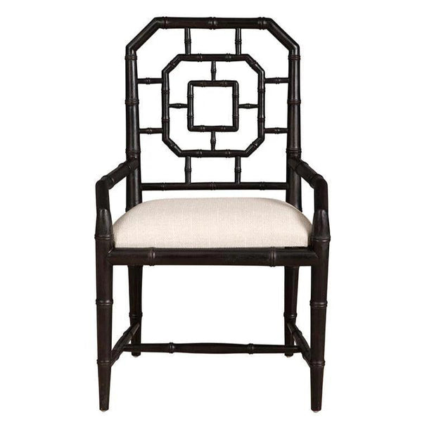 Lahara Linen Black Armchair-Accent Chairs-Furniture Classics-LOOMLAN