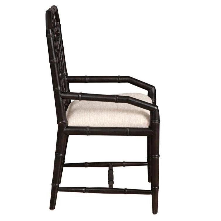 Lahara Linen Black Armchair-Accent Chairs-Furniture Classics-LOOMLAN