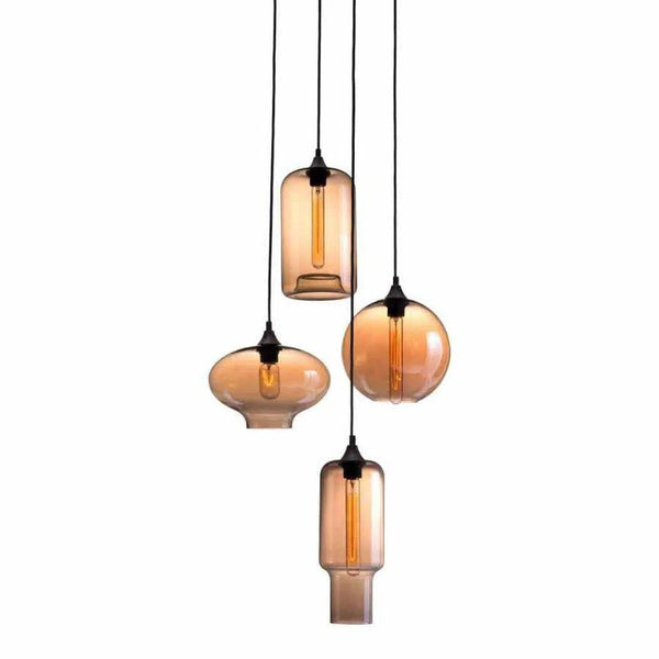 Lambie Ceiling Lamp Rust & Amber Pendants LOOMLAN By Zuo Modern