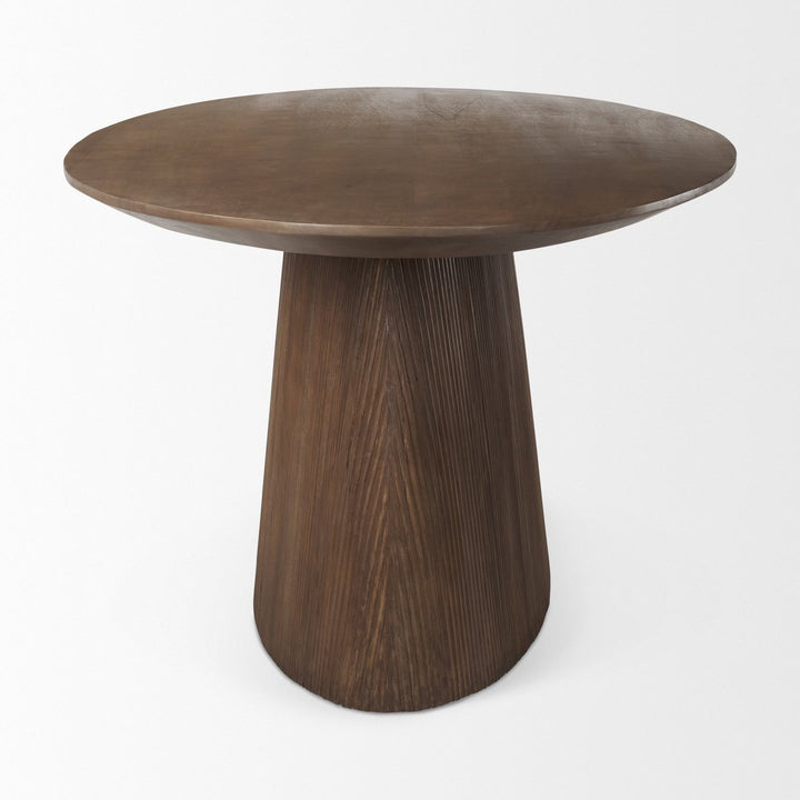 Get Lance Solid Wood Oval Dining Table With Rippled Base – LOOMLAN