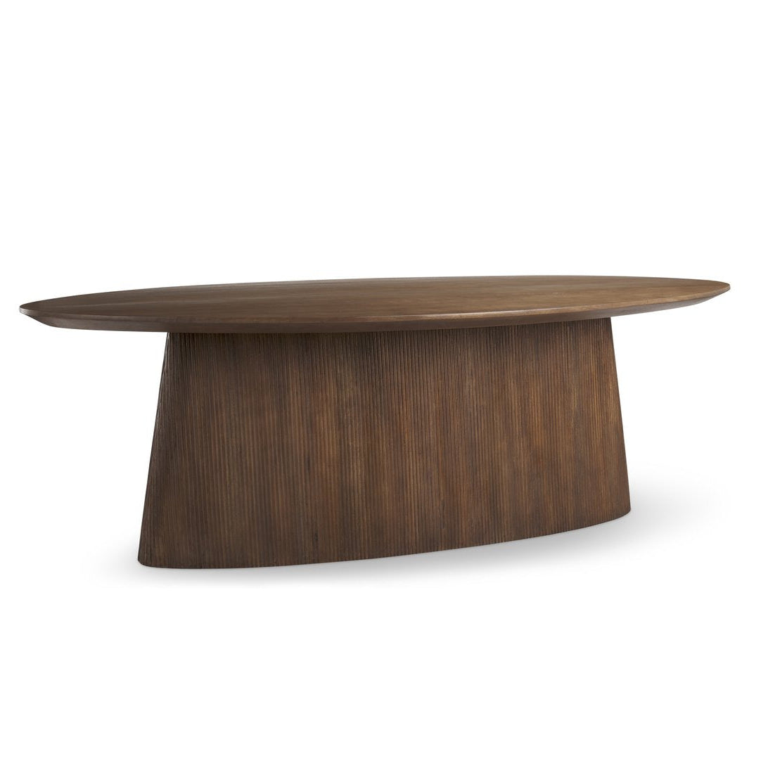 94-Inch Oval Dining Table Solid Wood | LOOMLAN