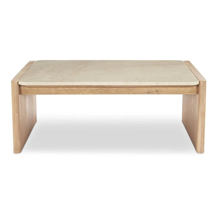 Lane Natural Oak With Marble Top Coffee Table - LOOMLAN - Moe's Home - Coffee Tables