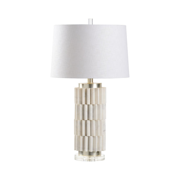 Langdon White Faux Stone Table Lamp