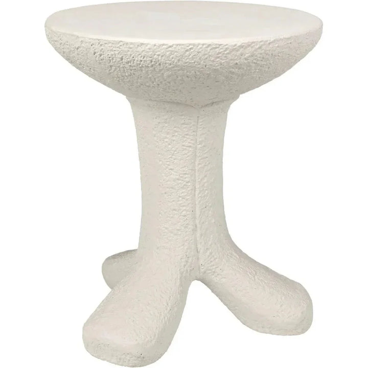 Laramy White Fiber Cement Round Side Table - LOOMLAN
