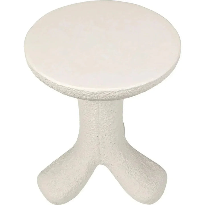 Round White Fiber Cement Side Table 20x24 | LOOMLAN
