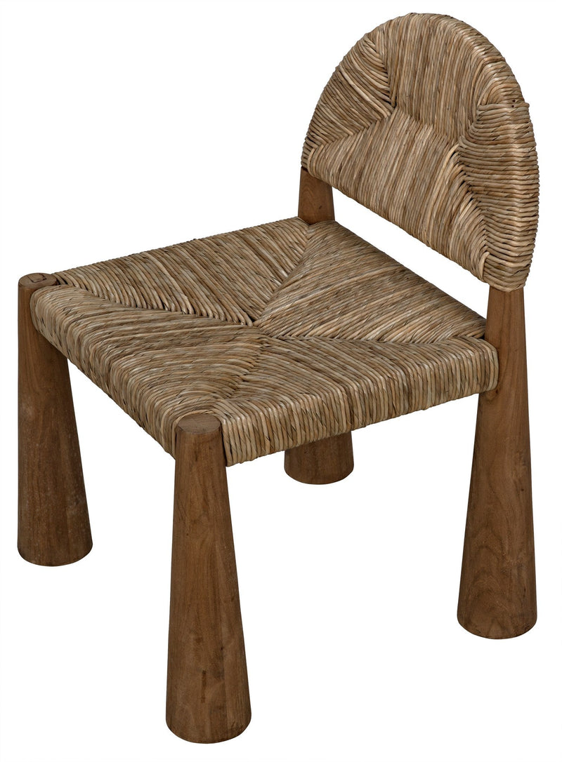 Laredo Teak Wood Armless Chair-Club Chairs-Noir-LOOMLAN