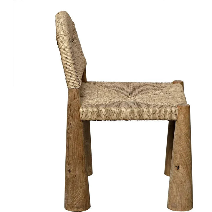 Laredo Wood Chair with Synthetic Woven - LOOMLAN - Noir - Accent Chairs