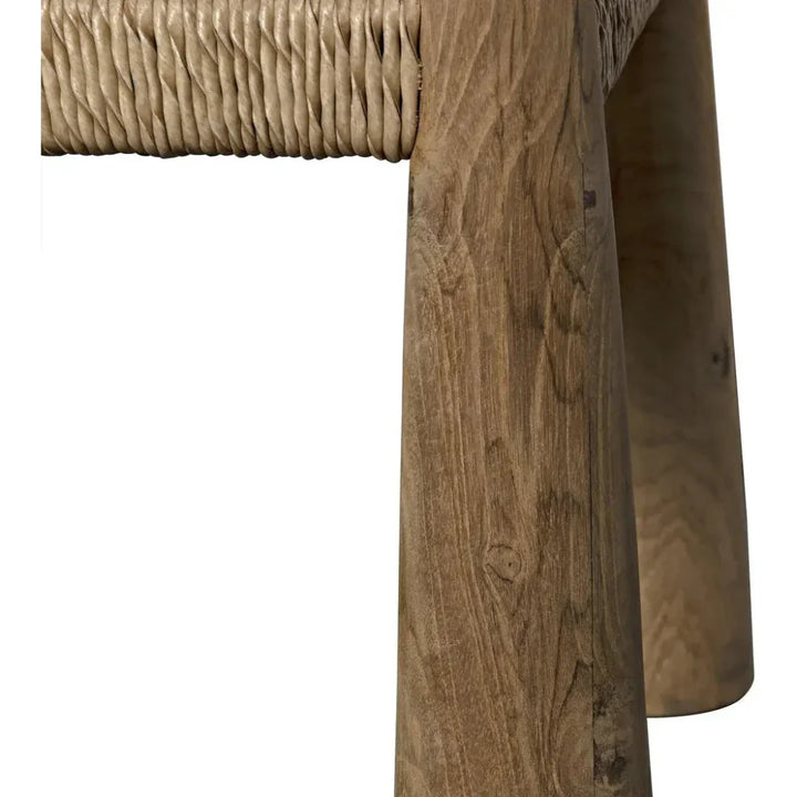 Laredo Wood Chair with Synthetic Woven - LOOMLAN - Noir - Accent Chairs