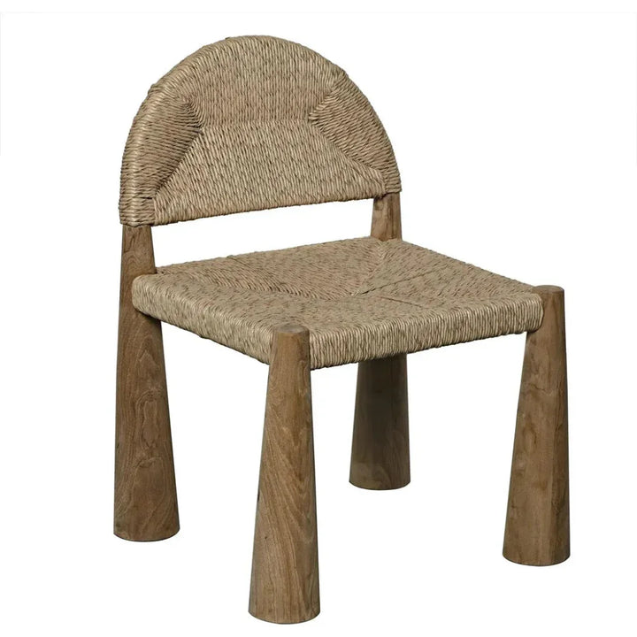 Laredo Wood Chair with Synthetic Woven - LOOMLAN - Noir - Accent Chairs