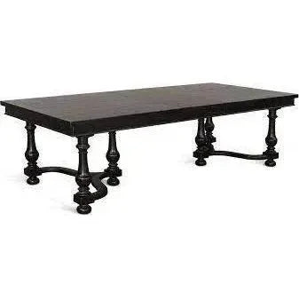 Large Black Extendable Dining Table Seats 10-Dining Tables-Sunny D-LOOMLAN