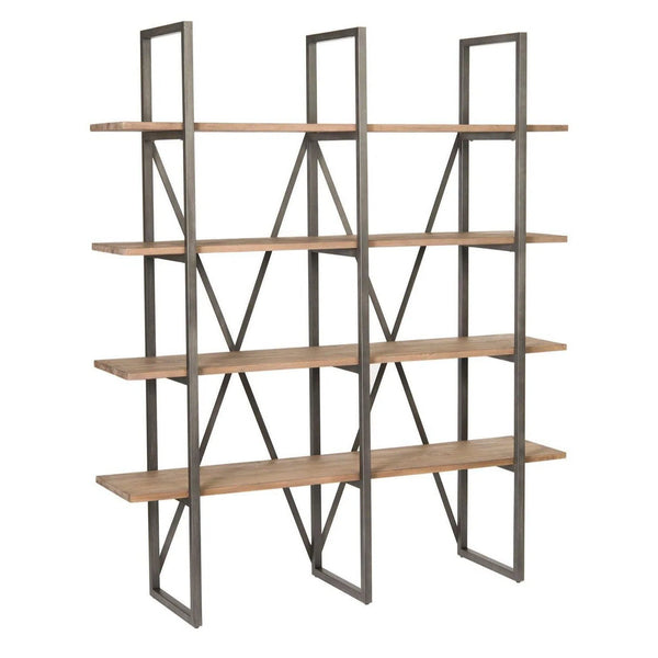 Large Cain Rack Etagere Wood Shelves With Wood Frame Tall and Wide Etageres LOOMLAN By LHIMPORTS