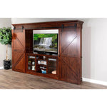 Large Wood Entertainment Wall Unit Barn Doors