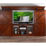 Large Wood Entertainment Wall Unit Barn Doors