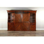 Large Wood Entertainment Wall Unit Barn Doors