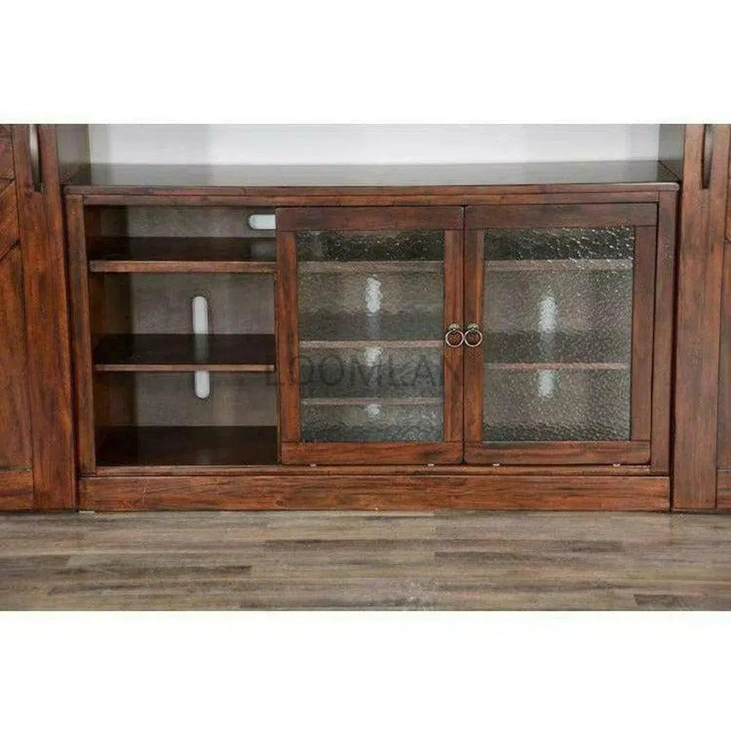 Large Wood Entertainment Wall Unit Barn Doors