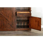 Large Wood Entertainment Wall Unit Barn Doors