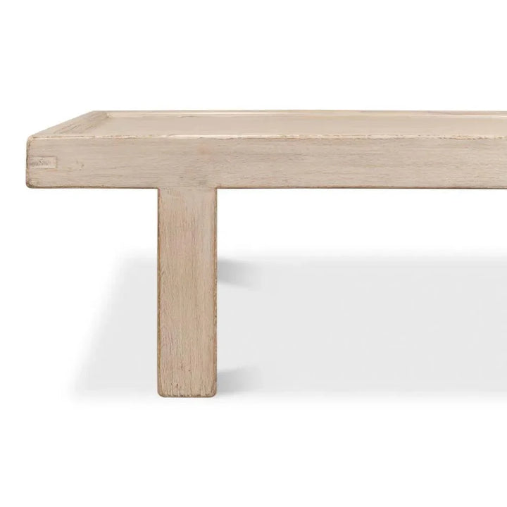 Large Wood Panel Coffee Table French Grey - LOOMLAN - Sarreid - Coffee Tables