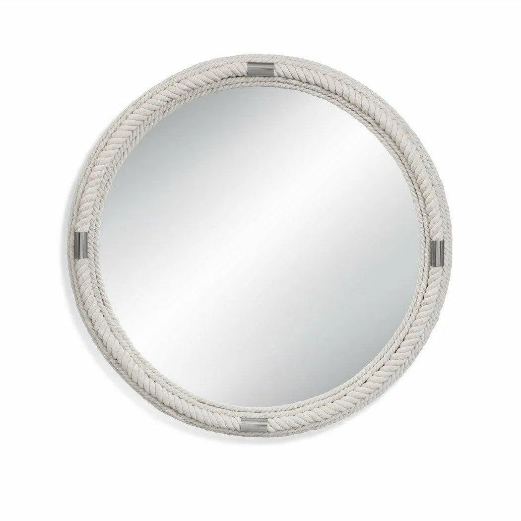 Largo 36" Round White Rope Wall Mirror