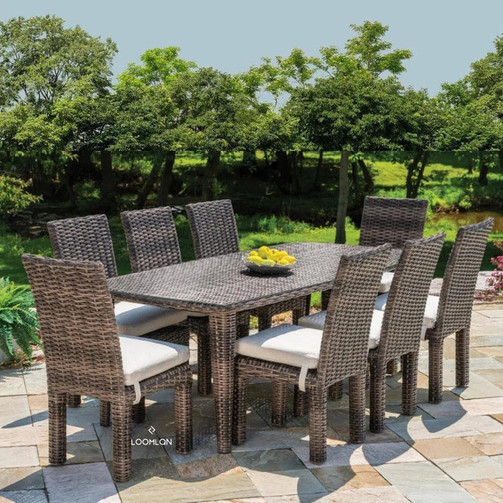 Largo 86" Rectangular Dining Table All Weather Wicker-Outdoor Dining Tables-Lloyd Flanders-LOOMLAN