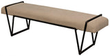 Larkin Bench, Steel with Linen-Bedroom Benches-Noir-LOOMLAN