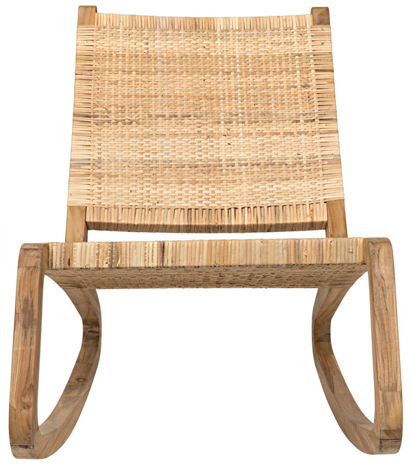 Las Palmas Natural Teak Wood Chair with Woven-Club Chairs-Noir-LOOMLAN