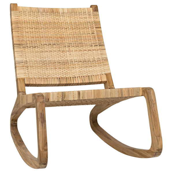 Las Palmas Natural Teak Wood Chair with Woven-Club Chairs-Noir-LOOMLAN