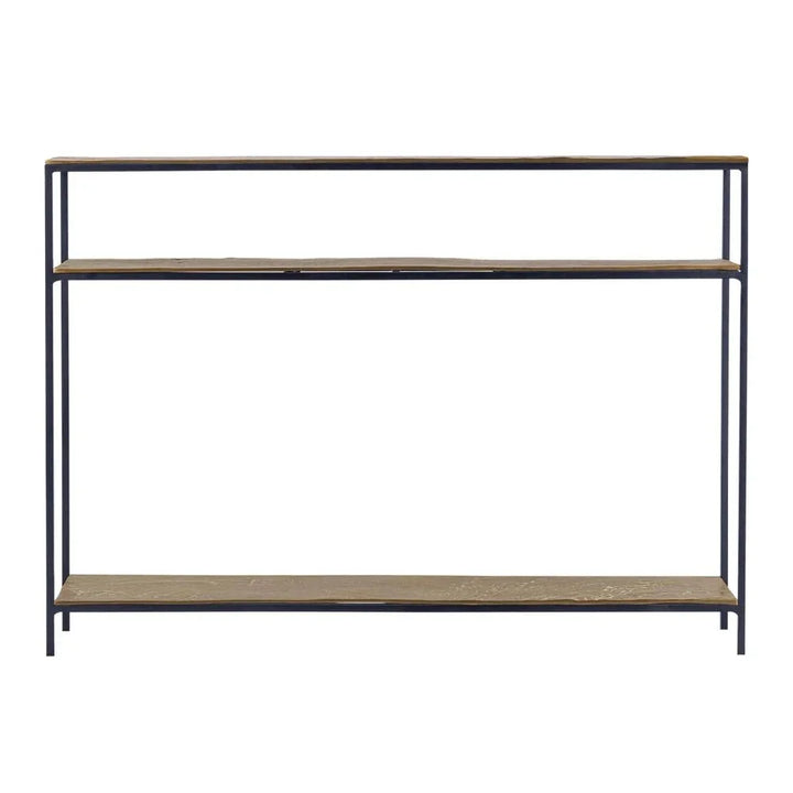 Lathi Brass Antique Modern Console Table - LOOMLAN - Currey & Co - Console Tables