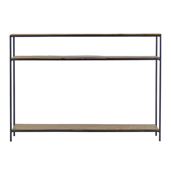 Lathi Brass Antique Modern Console Table-Console Tables-Currey & Co-LOOMLAN