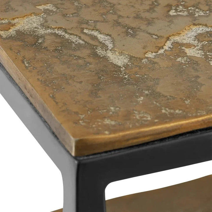 Lathi Brass Antique Modern Console Table - LOOMLAN - Currey & Co - Console Tables