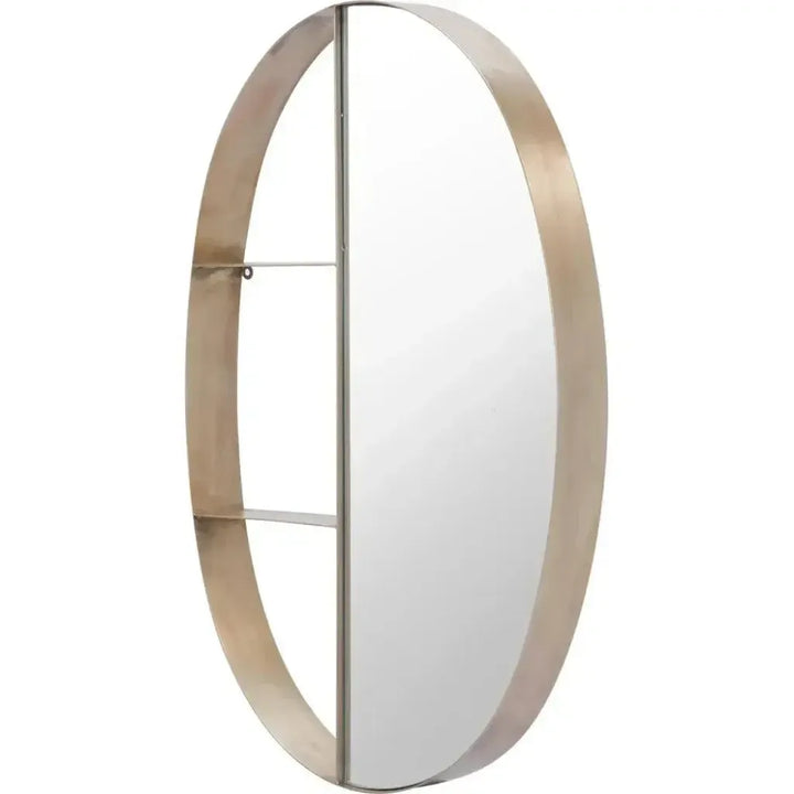Latitude Oval Shelf Mirror Antique Bronze - LOOMLAN - Zuo Modern - Wall Shelves & Ledgers