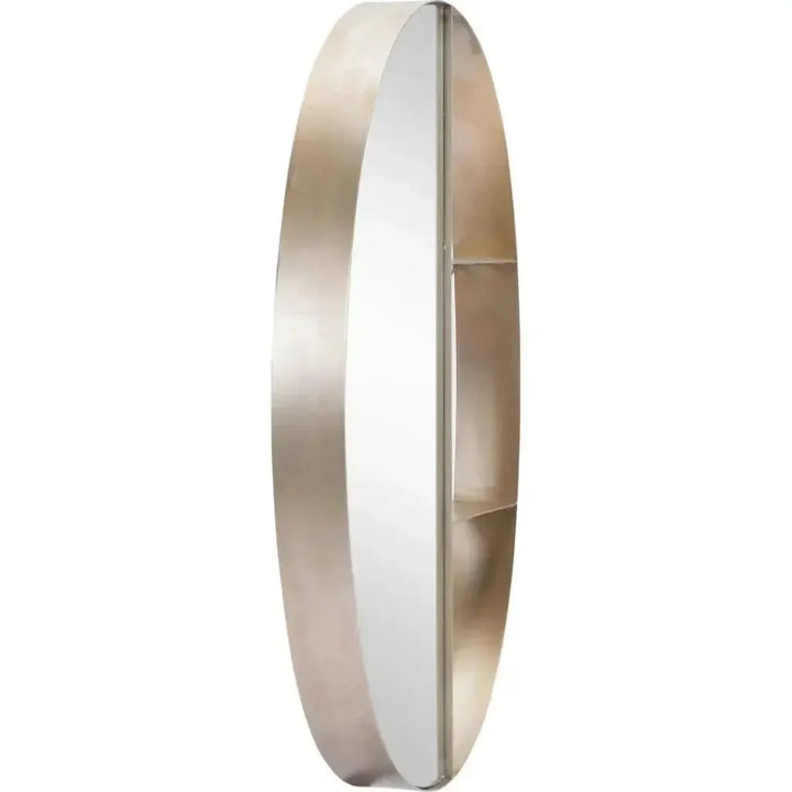 Latitude Oval Shelf Mirror Antique Bronze - LOOMLAN - Zuo Modern - Wall Shelves & Ledgers