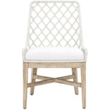 Lattis Outdoor Dining Chair White Speckle Rope & Seat Gray Teak Outdoor Dining Chairs LOOMLAN By Essentials For Living