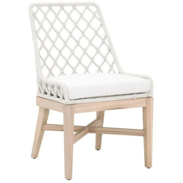 Lattis Outdoor Dining Chair White Speckle Rope & Seat Gray Teak Outdoor Dining Chairs LOOMLAN By Essentials For Living