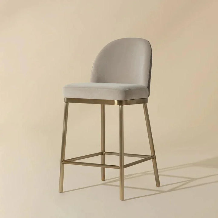 Lavania Counter Stool With Antique Brass - LOOMLAN - SUNPAN - Counter Stools